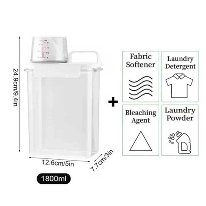 FreshSeal™ 2300ml Airtight Storage Container – Laundry Powder, Bleach & Grain Organizer with Lid & Labels