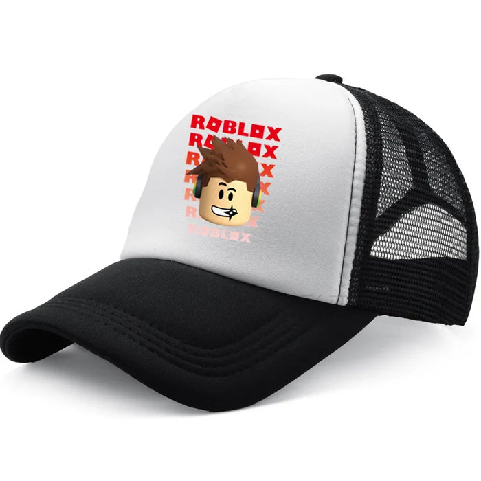Roblox™ Roblox-Inspired Cartoon Baseball Hat – Mesh Snapback Sun Cap for Kids & Teens