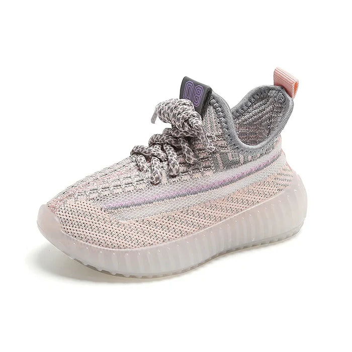 Children’s Yeezy Style Sneakers – Breathable Knit, Non-Slip Lightweight Shoes for Boys & Girls