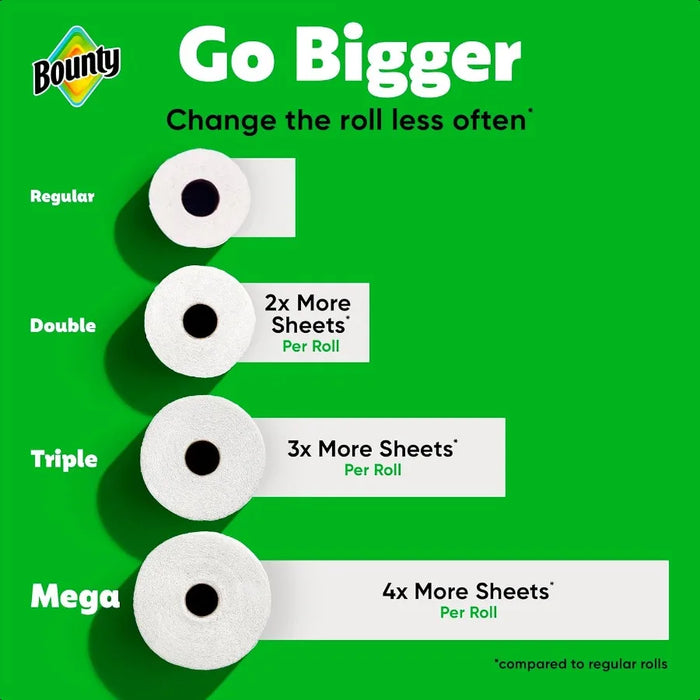 Bounty SelectASize Paper Towels White 2 Triple Rolls = 6 Regular Rolls