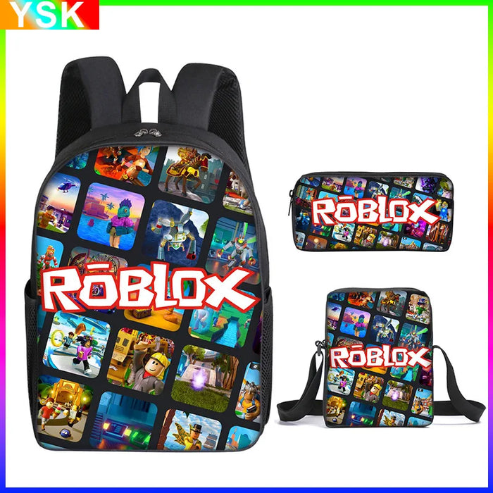 Roblox Three-piece Set of School Bag Game Backpack