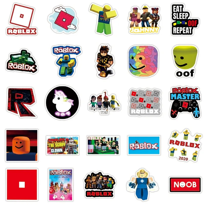 50 Sheets Sticker Game Roblox Cartoon Stickers Car Skateboard Trolley Case Notebook Decorate