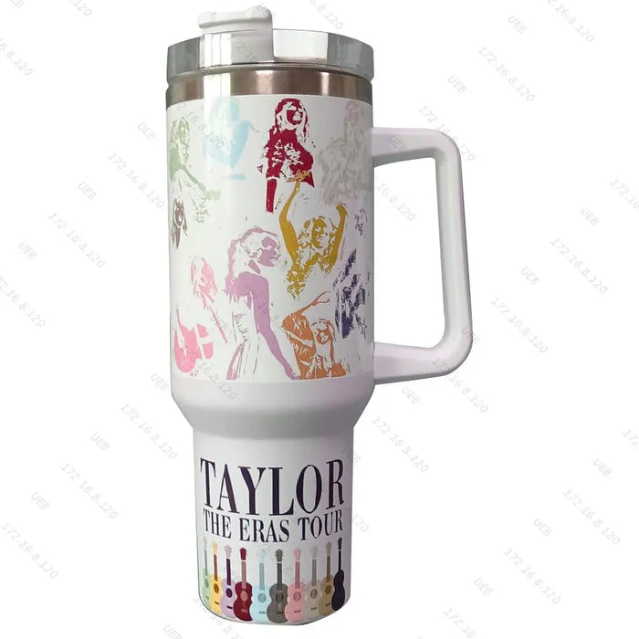 Taylor Swift 40oz Insulated Tumbler Keep Cold Hot Reusable Travel Mug Large Capacity Vacuum Flask for Women Men