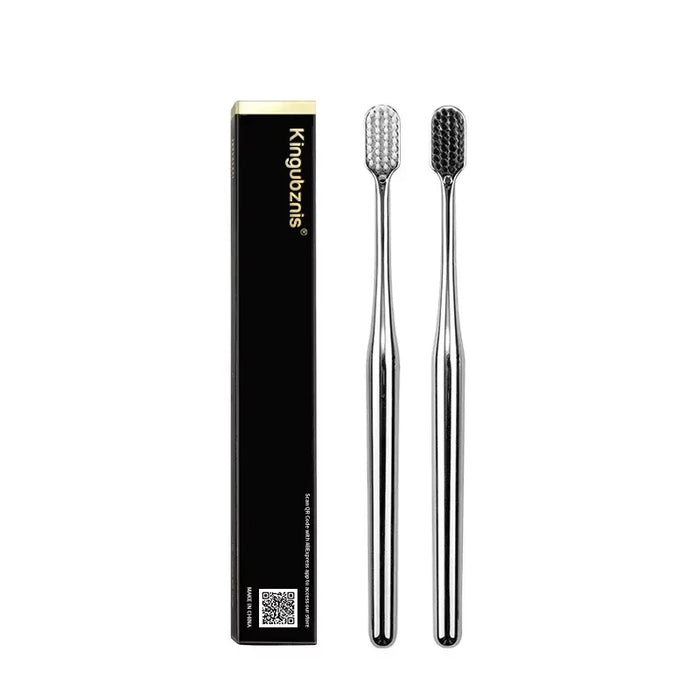 Luxury Metallic Edition Toothbrush | Elegant Gold & Silver Design with Medium-Firm Bristles for Adults