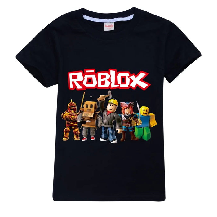BlockPlay™ Roblox Kids Summer Tee – Soft Cotton Cartoon T-Shirt for Boys & Girls