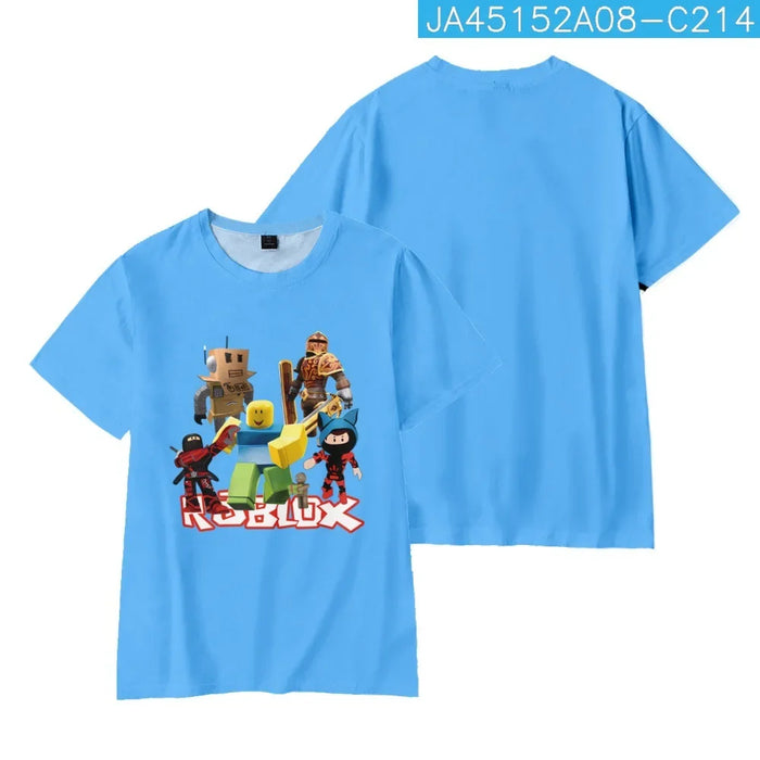 ROBLOX Cartoon O-neck Boys Girls Tops Short Sleeve