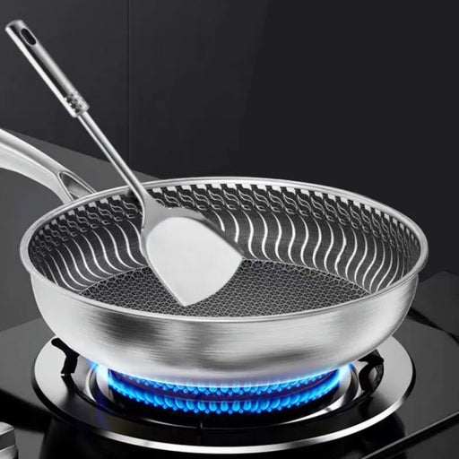 Stainless Steel Frying Pan Double-sided Honeycomb Skillet Suitable for All Stove