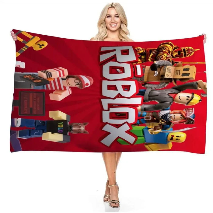 Roblox Children's Bath Towel Anti-sand Microfiber Beach Towel Picnic Cloth