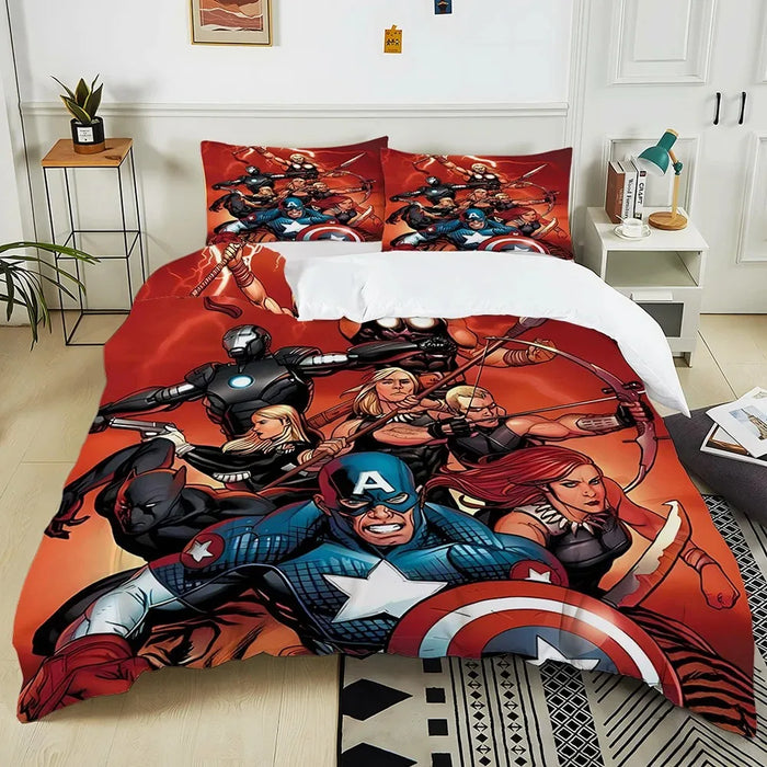 New Avengers Superhero Bedding Set – Hulk, Iron Man & Thor: Ragnarök Duvet Cover with Pillowcases
