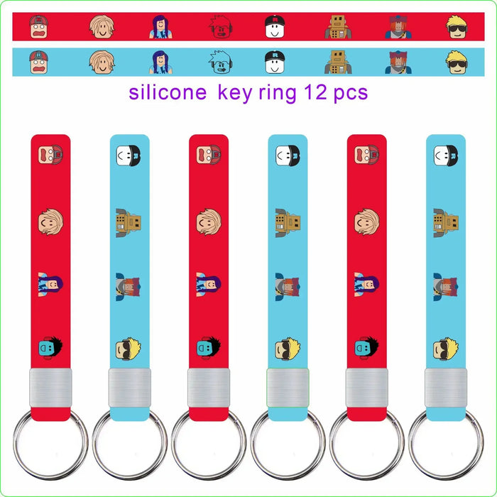Roblox Game Anime Figure Wristband & Keychain Set – Student Jewelry Accessory