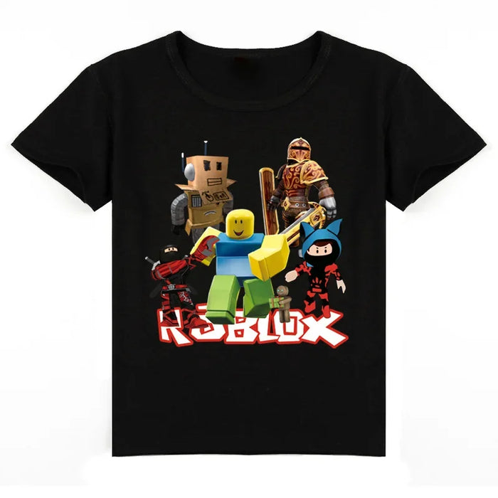 ROBLOX Cartoon O-neck Boys Girls Tops Short Sleeve