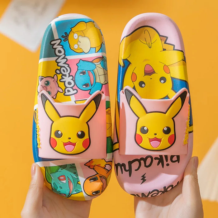 Pokémon Kids Summer Slippers – Cute Pikachu Indoor Non-Slip Soft Sandals