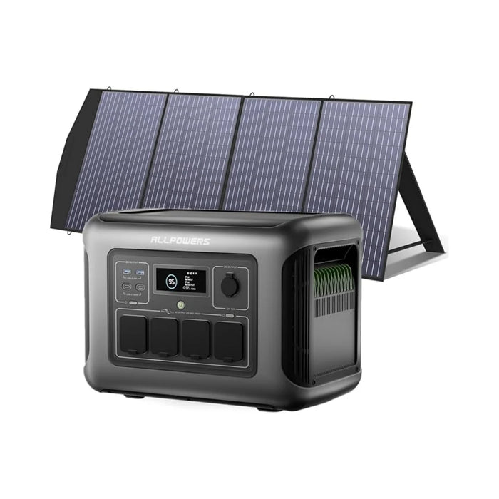 ALLPOWERS R1500 LITE 1056Wh LiFePO4 Portable Power Station – Solar Generator with 100W/200W Panel Option for RV, Camping & Home Backup