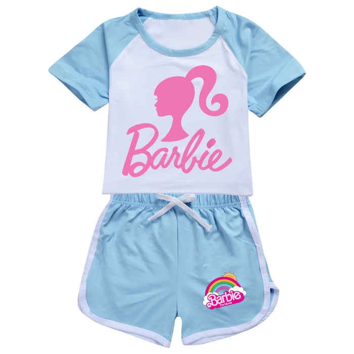 Barbie Barbie The Movie100-170 T-shirt Shorts Sports Suit for Boys and Girls