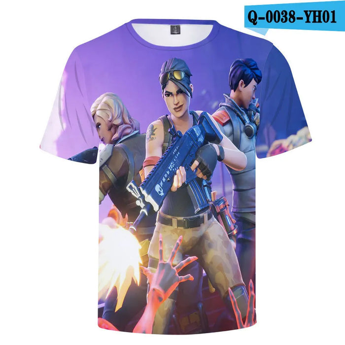 Fortnite Graphic T-Shirt for Men & Kids – Short Sleeve Summer Tee, Unisex Gamer Top