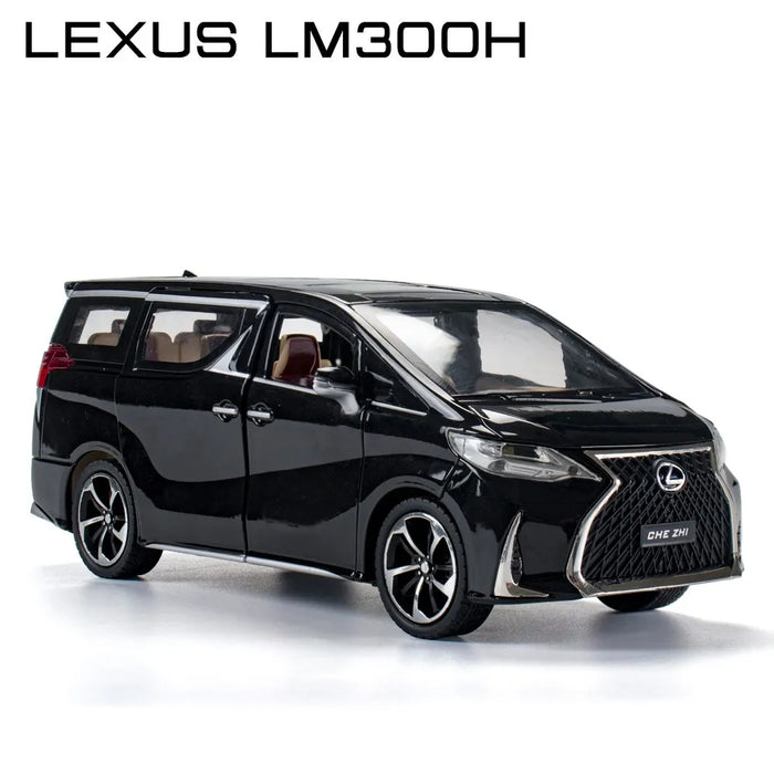 1/24 Lexus LM300H MPV Van Diecast Toy Car Model Miniature Pull Back Sound & Light Doors Openable Collection Gift