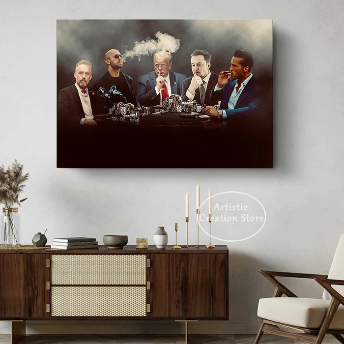 Andrew Tate Tristan Trump Elon Musk Canvas Posters Painting Celebrity Pictures Wall Modern Living Room Office Home Decor