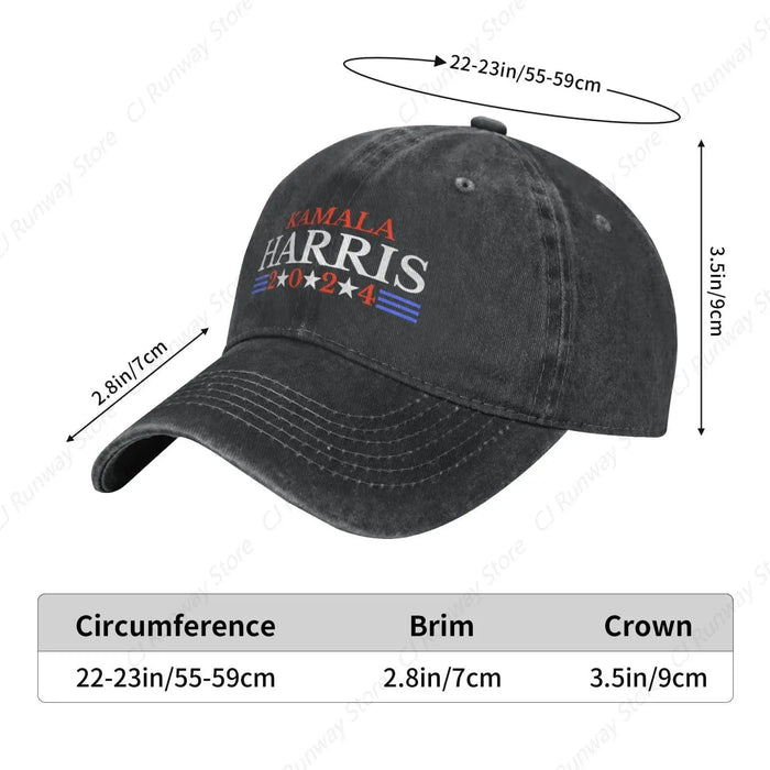 Kamala Harris 2024 Men Women for President Baseball Hats