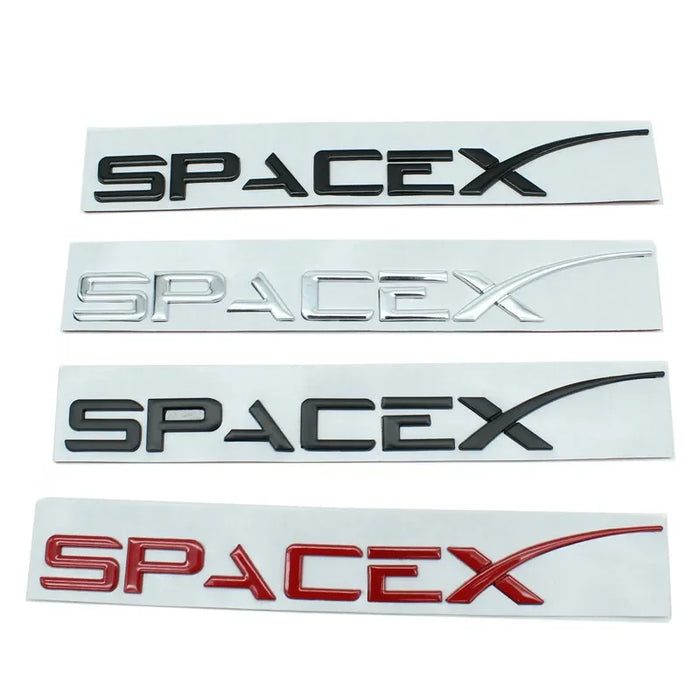 3D Metal Car Trunk Emblem Styling Letter SpaceX for Tesla Model 3 S X Car Stickers Accessories