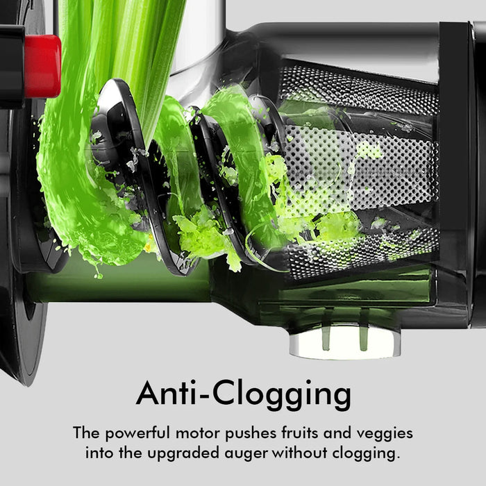 150W Cold Press Juicer – High Yield, Easy Clean, Anti-Clog Slow Juicer (Gray)