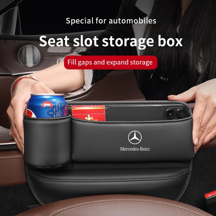 BenzFit™ LuxeSeat Gap Organizer – Multifunction Car Storage Box & Cup Holder for Mercedes A–S Class