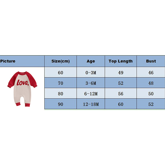 Baby Girl Valentine's Day Romper – Heart Embroidered Long Sleeve Jumpsuit (0–18M)