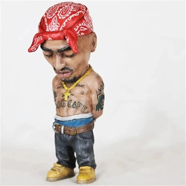 Tupac Figurine – Hip Hop Rapper Collectible Statue, Cool Desktop Ornament for Home, Office & Music Fans