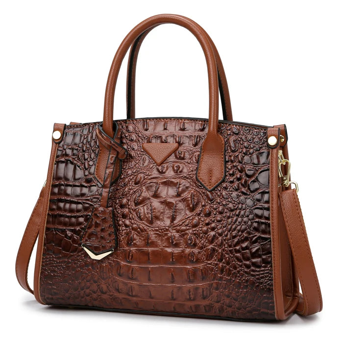 Luxury Croc-Embossed Leather Designer Vintage Purse