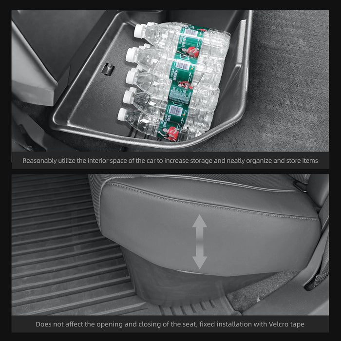 CyberCrate™ Under Seat Storage Box – 3-Piece Rear Organizer Set for Tesla Cybertruck 2024–2025