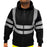 Men Stripe Patchwork Hooded Reflective Visibility Workwear Streetwear  Jacket