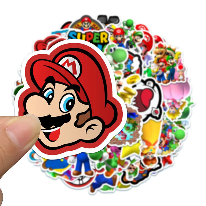 100Pcs Super Mario Bros Waterproof Anime Stickers