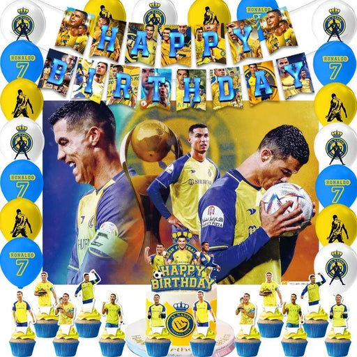 CR7 Cristiano Football Birthday Party Decoration Balloon Banner Backdrop Cake Topper Party Supplies