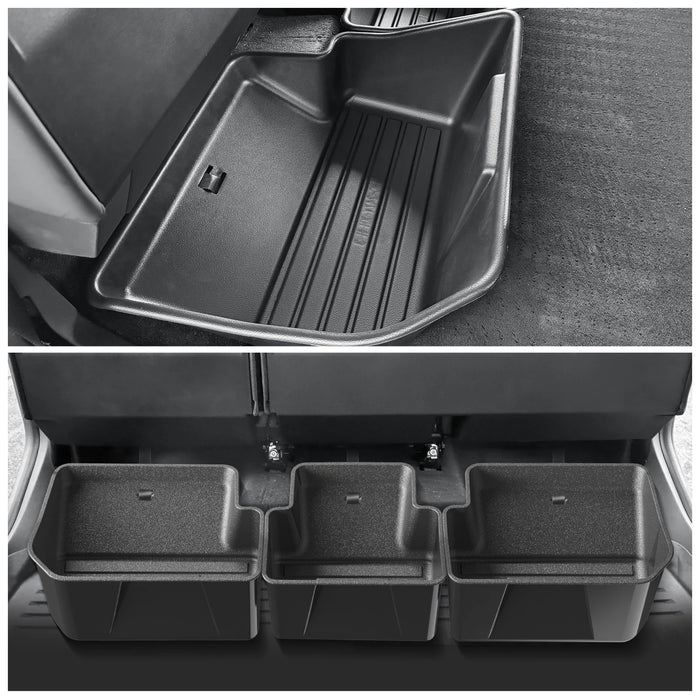 CyberCrate™ Under Seat Storage Box – 3-Piece Rear Organizer Set for Tesla Cybertruck 2024–2025