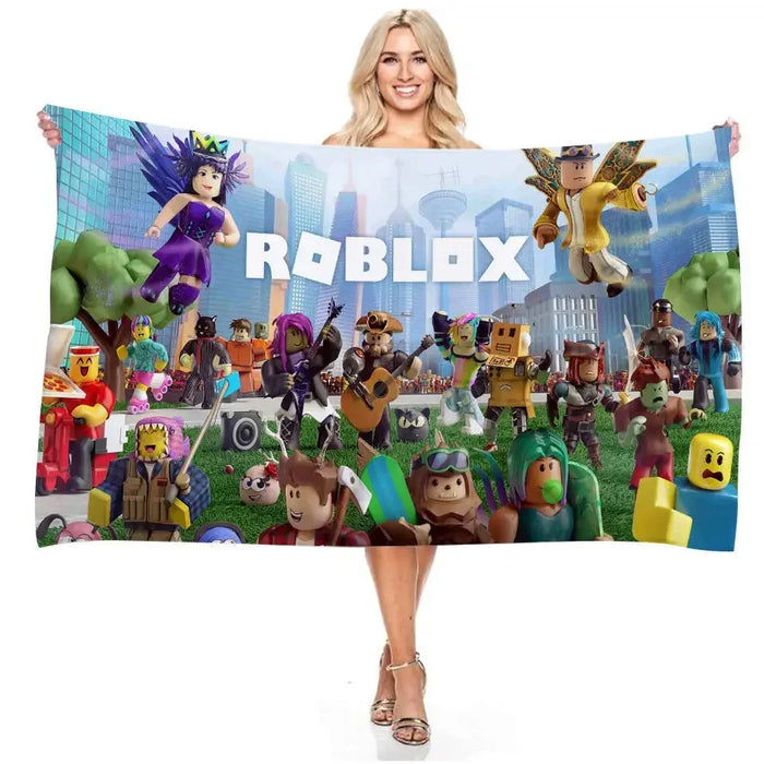 Roblox Children's Bath Towel Anti-sand Microfiber Beach Towel Picnic Cloth