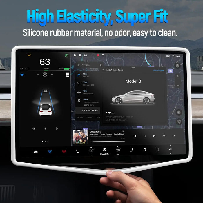 ScreenGuard™ Silicone Edge Protector – Precision Display Frame for Tesla Model 3 & Model Y (2020–2023) - Central Touchscreen Cover