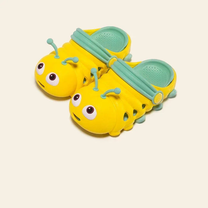 Children’s Shark & Caterpillar Hole Sandals – Summer Non-Slip Soft Sole Slippers for Boys & Girls, Indoor/Outdoor Wear