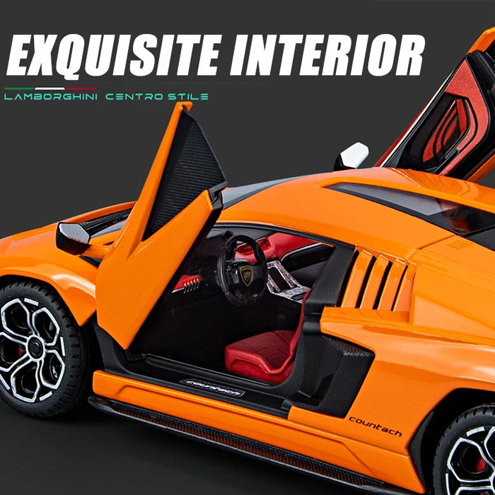 1:24 Scale Lamborghini Countach LPI 800-4 Diecast Model Car – Alloy Sports Car with Sound & Light, Display Collectible Gift