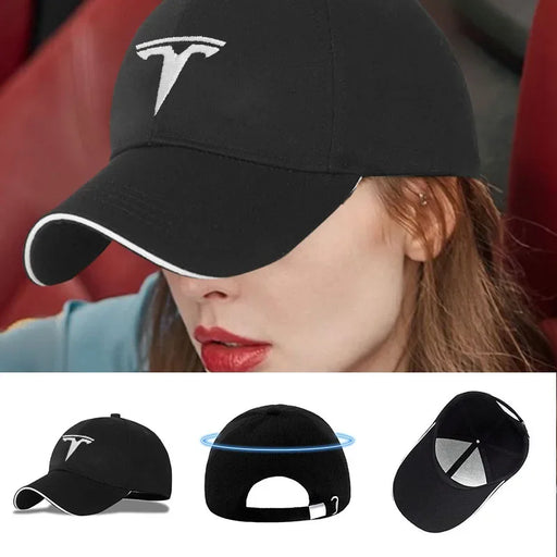 Tesla™ Adjustable Cotton Baseball Cap – Premium Sunblock Hat for Tesla Model 3/S/X/Y & Roadster Owners
