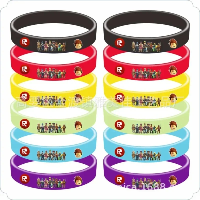 Roblox Game Anime Figure Wristband & Keychain Set – Student Jewelry Accessory