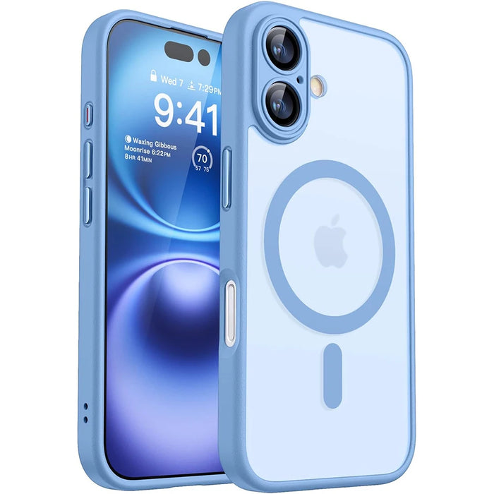 Luxury Magnetic Shockproof iPhone Case – For iPhone 16/15/14/13 Pro Max Plus, MagSafe Compatible, Matte Translucent Armor Cover