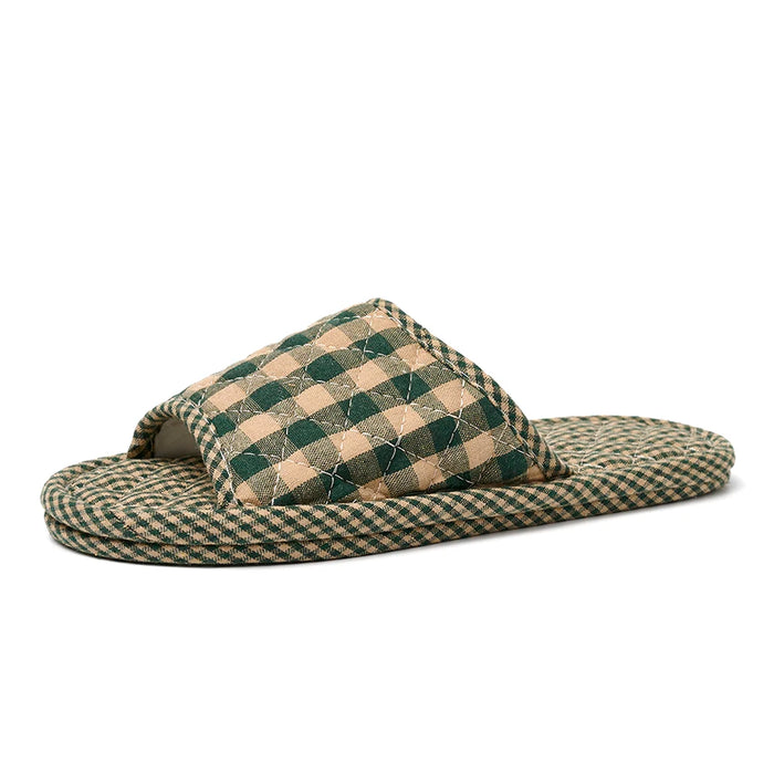 Luxury Designer Indoor Slippers – Soft Cotton, Lightweight & Anti-Slip Retro Home Slides for Ultimate Comfort