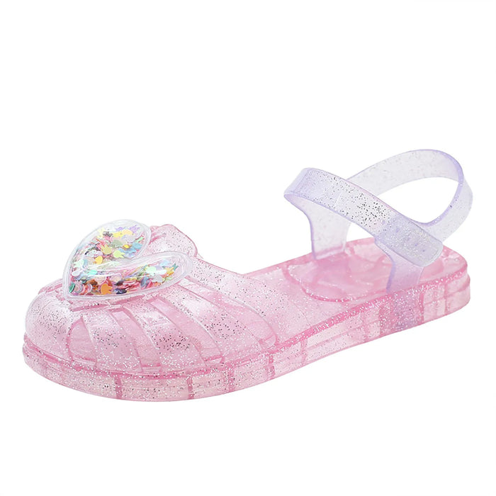 Kids Crystal Jelly Sandals – Glitter Butterfly Summer Shoes for Toddler Girls, Soft Rubber Slip-On