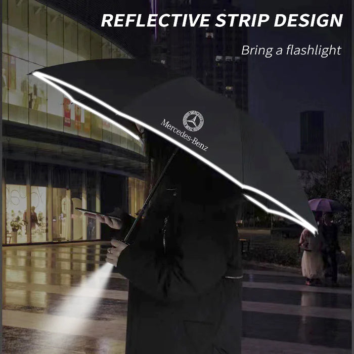 Mercedes™ LED Auto Umbrella – Automatic Windproof Folding Sunshade with Built-In Light, Mercedes-Compatible (A/C/E/S/GLA/GLC/GLK/CLS/ML/Sprinter)