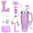 8-Piece Accessories Set for Stanley 30oz & 40oz Tumblers – Silicone Straw Covers, Protective Boot, Handle Charm & Initial Stickers
