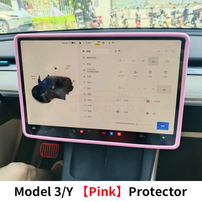 ScreenGuard™ Silicone Edge Protector – Precision Display Frame for Tesla Model 3 & Model Y (2020–2023) - Central Touchscreen Cover