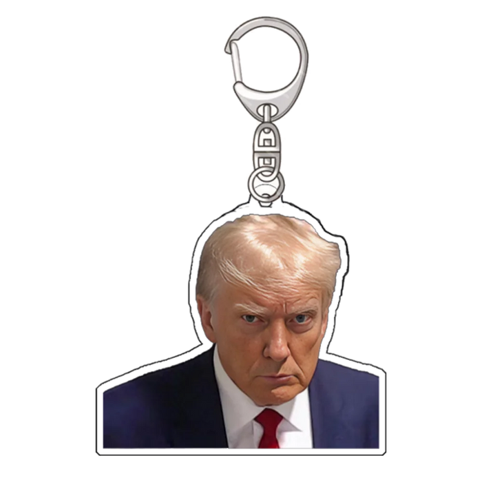 Trump Mug Shot - Donald Trump Mug Shot - Never Surrender 58mm Brooch Political Graphic  Acrylic Key Chain Fans Gift