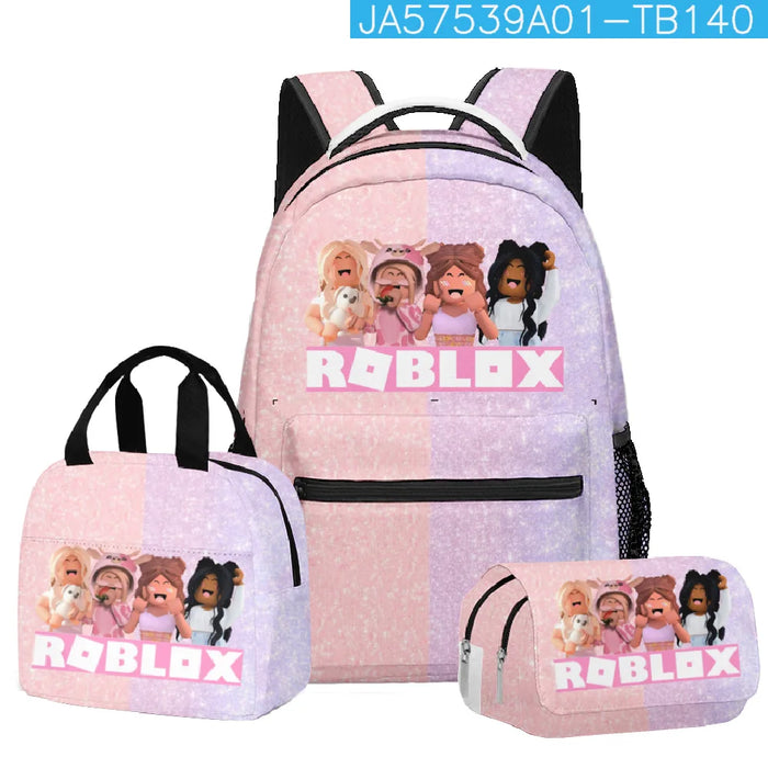 Roblox™ 3-Piece Roblox School Set – Backpack, Lunch Bag & Pencil Case for Kids & Students