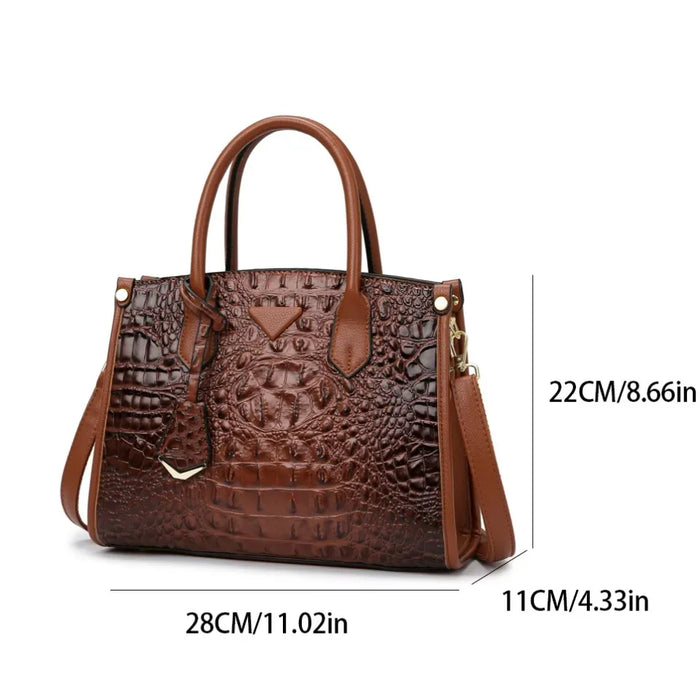 Luxury Croc-Embossed Leather Designer Vintage Purse