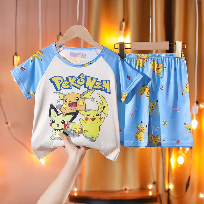Pokémon Pikachu Kids Pajama Set – Short Sleeve Summer Sleepwear for Boys & Girls