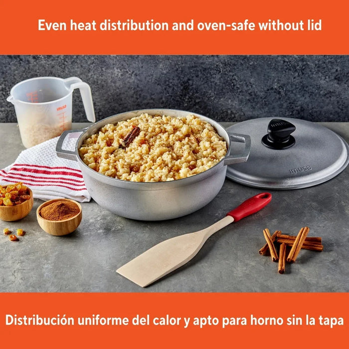 3.7Qt Cast Aluminum Caldero Pot – Nonstick, Oven-Safe Essential Cookware with Tight-Fitting Lid for Soups, Stews & Everyday Cooking